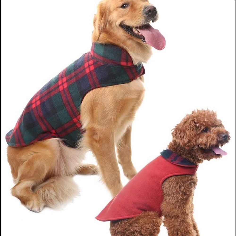 NWT Kuoser Reversible Plaid Dog Jacket Sz M